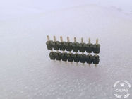 Βούλωμα στην αρσενική διπλή πλαστική 0.8U επιγραφών καρφιτσών συσκευασία PE λάμψης συνδετήρων 1*8P L=14mm χρυσή