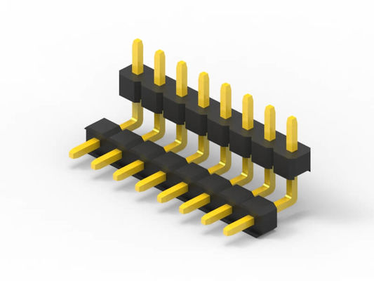 Άντρας 16 Pin Header Connector 2,54 mm Στροφή, διπλή πλαστική τετραγωνική δεξιά γωνία Pin Header