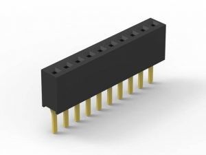 Μαύρο θηλυκό συνδετήρα επικεφαλίδας PCB 1.27mm Στροφή υλικό LCP H = 2.1mm