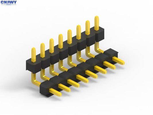 Άντρας 16 Pin Header Connector 2,54 mm Στροφή, διπλή πλαστική τετραγωνική δεξιά γωνία Pin Header
