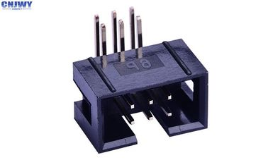 Δικαίωμα γωνίας 2 * 3 Box Header Connector 2.54 mm Μέσα από τρύπα Αντιστέκεται στην τάση 500V