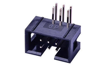 Δικαίωμα γωνίας 2 * 3 Box Header Connector 2.54 mm Μέσα από τρύπα Αντιστέκεται στην τάση 500V