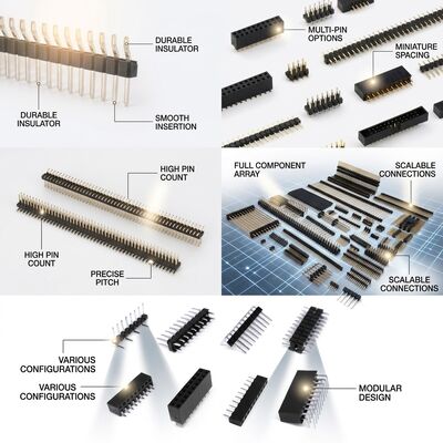 SMT διπλή σειρά επιφάνειας Mount αρσενικό Pin Header Connector 2.54mm Pitch PCB 80-Pin Reflow συμβατό