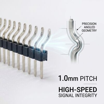 Διπλή σειρά δεξιά γωνία αρσενικό Pin Header Connector 2.54mm Pitch 90 βαθμούς PCB 80-Pin Through-Hole