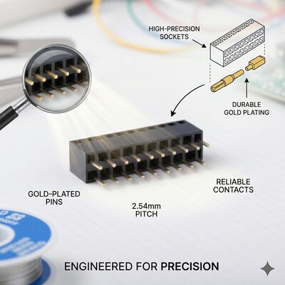 SMT επιφάνειας τοποθέτησης 1,27MM Pitch Female Header Connector Διπλή σειρά Χρυσό Flash PA6T PCB συναρμολόγηση
