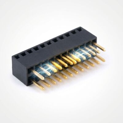 2.54mm Pitch Τριπλή Σειρά Θηλυκή Κεφαλίδα Σύνδεσης 3x40P Through Hole Gold Flash PA6T
