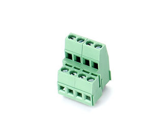 Διπλή σειρά PCB Pluggable Τερματικό Μπλοκ, M3 Χάλυβα 5.08mm Pitch 2 * 04P Πράσινο PA66 SN