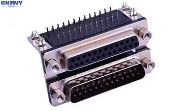 Εισόδου-εξόδου συνδετήρες 25 συνδυασμού VGA αρσενικό πιάτο ενθέτων 90 βαθμού 25 βάσεων μαύρο